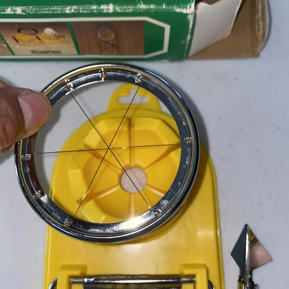 Vintage 3 In 1 Egg Machine Manual Machine Slicer, Wedges, Rosettes New Open Box